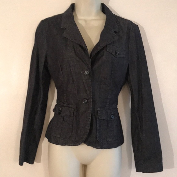 Banana Republic Jackets & Blazers - BANANA REPUBLIC DARK DENIM BLAZER JACKET - PETITE 6